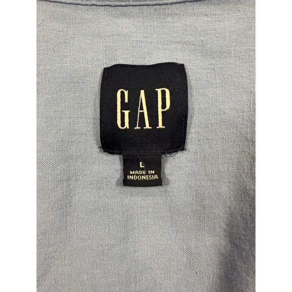 GAP Tops - Gap Womens Light Blue Linen Rayon Blend Button Down Shirt Large GP007933